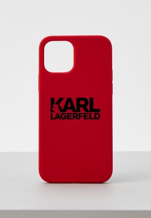 Чехол для iPhone Karl Lagerfeld 12/12 Pro (6.1), Liquid silicone stack logo. Цвет: красный