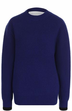 Шерстяной пуловер фактурной вязки Victoria, Victoria Beckham. Цвет: синий