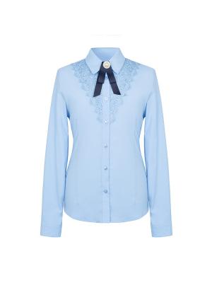 Блузка 7 одежек. Цвет: голубой