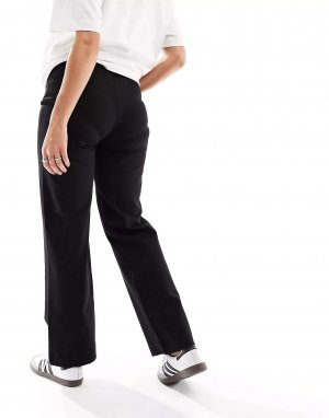 Черные прямые брюки с завышенной талией для беременных Vero Moda. Цвет: черный
