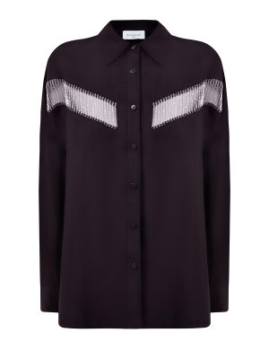 Свободная блуза из тонкого муслина с рядами цепочек GAELLE PARIS. Цвет: черный