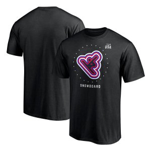Мужская черная футболка с логотипом сборной США по сноуборду Fanatics