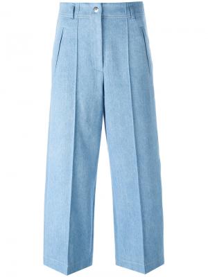 Укороченные широкие джинсы Barbara Bui. Цвет: синий