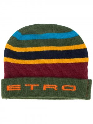 Шапка бини с логотипом Etro. Цвет: зеленый