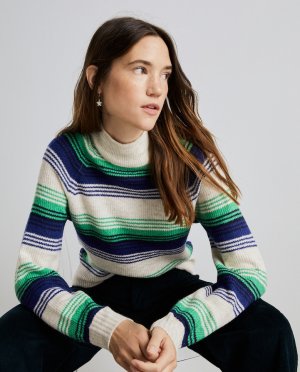 Женский свитер в несколько полосок с круглым вырезом , мультиколор Easy Wear