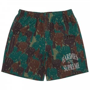 Баскетбольные шорты x Hardies с камуфляжным принтом, зеленые Supreme