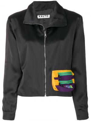 Куртка с накладным карманом на молнии Aalto. Цвет: черный