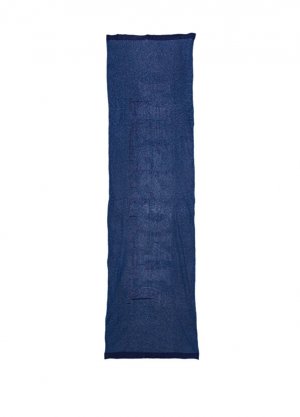 Жаккардовая женская джинсовая шаль синего цвета с логотипом Missoni