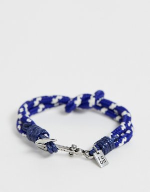 Синий плетеный браслет с якорем Icon Brand