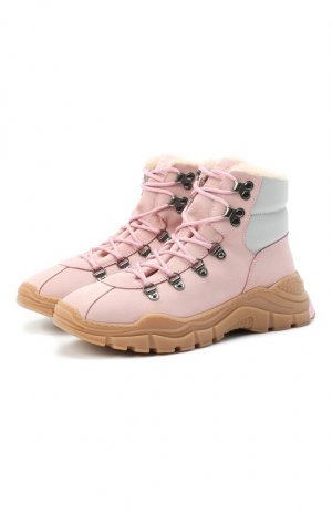 Кожаные ботинки Emporio Armani. Цвет: розовый