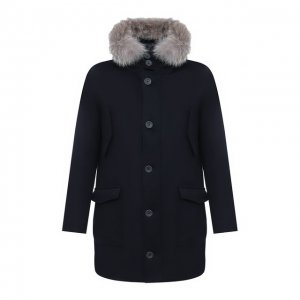 Утепленное пальто Herno. Цвет: синий