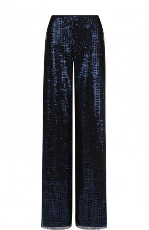 Расклешенные брюки с пайетками Emporio Armani. Цвет: синий