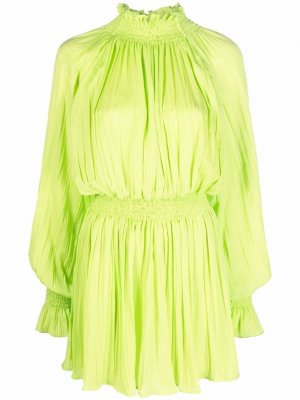 Платье мини с высоким воротником MSGM. Цвет: зеленый