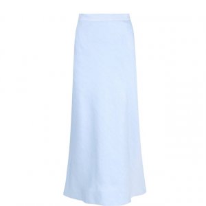 Однотонная хлопковая юбка-миди Tegin. Цвет: голубой