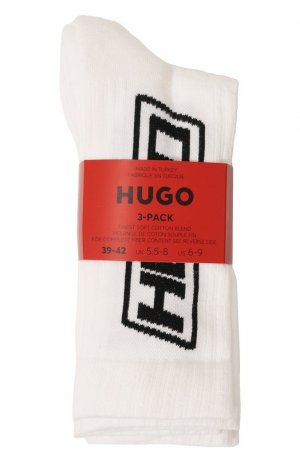 Комплект из трех пар носков HUGO. Цвет: белый