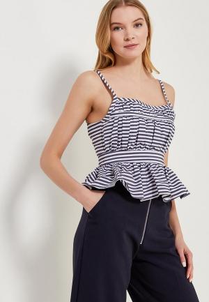 Топ Lost Ink COTTON ROUCHED STRIPED CAMI. Цвет: синий