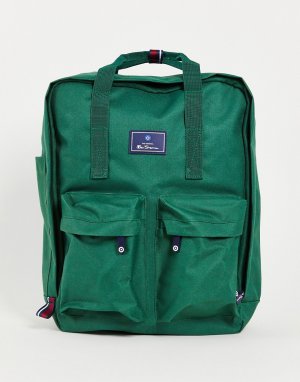 Зеленый рюкзак с двумя карманами и ручкой сверху -Зеленый цвет Ben Sherman