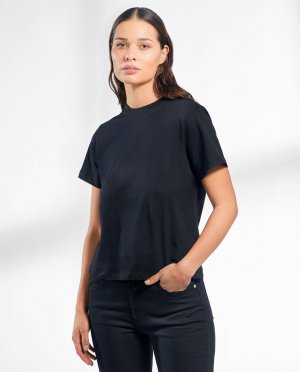 Женская футболка с круглым вырезом и короткими рукавами из 100% органического хлопка , черный Bread & Boxers