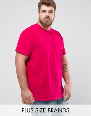 Свободная велюровая футболка PLUS Zeffer. Цвет: розовый