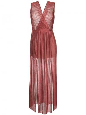 Прозрачное платье с V-образным вырезом Maison Esve. Цвет: красный