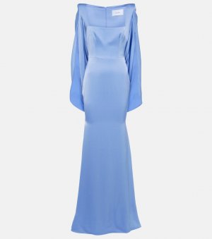 Платье из креп-атласа с накидкой , синий Alex Perry