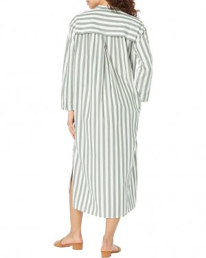 Платье Poplin Oversized Midi Shirtdress in Stripe, цвет Simply Sage Madewell