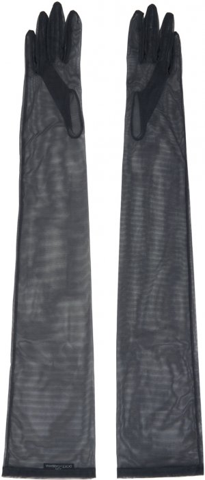 Серые перчатки из тюля Dolce & Gabbana