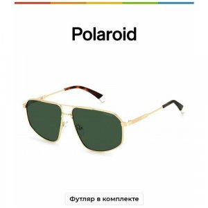 Солнцезащитные очки  PLD 4118/S/X KJ1 M9, зеленый, коричневый Polaroid. Цвет: золотистый/коричневый/зеленый