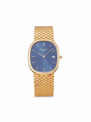Наручные часы Golden Ellipse pre-owned 36 мм 1988-го года Patek Philippe. Цвет: синий