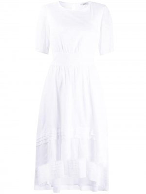 Платье с короткими рукавами и складками Peserico. Цвет: белый
