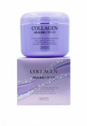 Крем для лица Jigott Ночной с коллагеном Collagen Healing Cream 100 мл. Цвет: белый