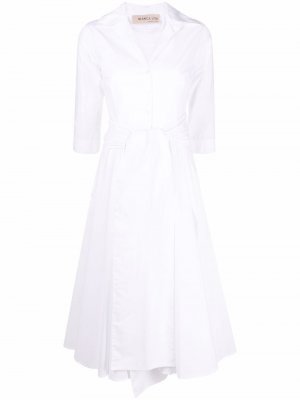Платье-рубашка с расклешенной юбкой Blanca Vita. Цвет: белый