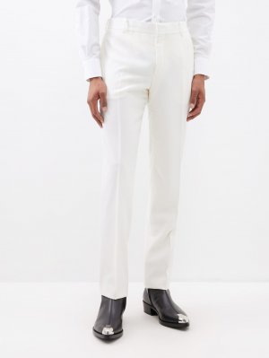 Костюмные брюки de poudre из шерстяной ткани , белый Alexander McQueen