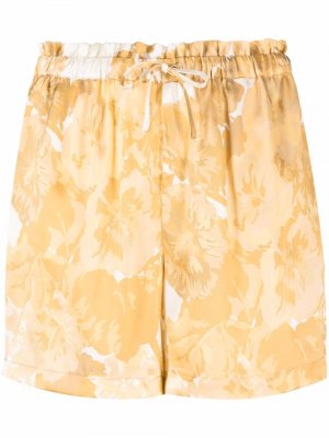 Floral-print silk shorts Gold Hawk. Цвет: золотистый