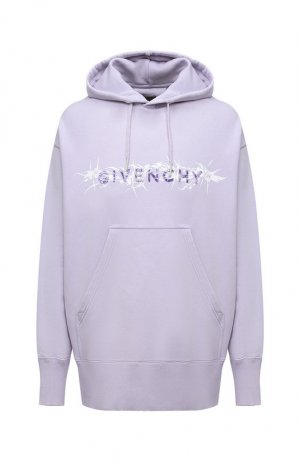 Хлопковое худи Givenchy. Цвет: сиреневый