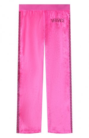 Велюровые брюки Versace. Цвет: розовый