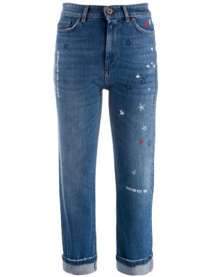 Укороченные джинсы с принтом Weekend Max Mara. Цвет: синий