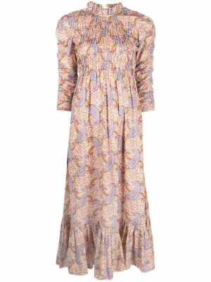 Paisley-print midi dress byTiMo. Цвет: фиолетовый