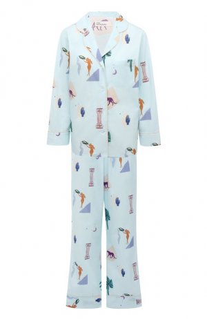Хлопковая пижама Any Wowzers. Цвет: голубой