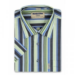 Рубашка , размер 50-52/L/43 ворот, зеленый Maestro. Цвет: зеленый