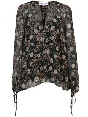 Прозрачная блузка с цветочным принтом Robert Rodriguez. Цвет: чёрный