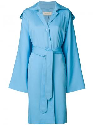 Пальто свободного кроя с талией на завязке Nina Ricci. Цвет: синий