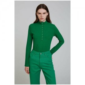Блузка-боди в рубчик , цвет зеленый, размер XXS INCITY. Цвет: зеленый