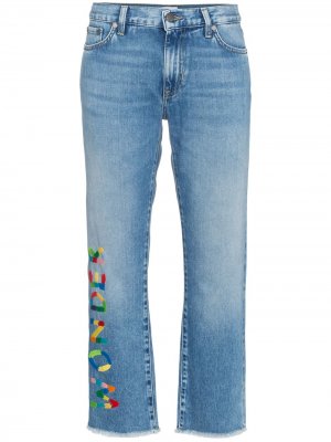 Укороченные джинсы Wonder с вышивкой Mira Mikati. Цвет: синий