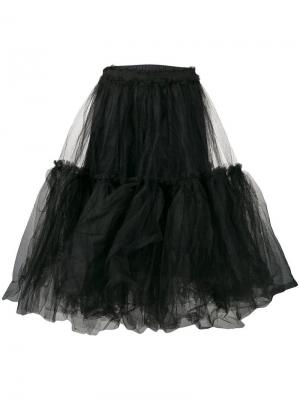 Многослойная полупрозрачная юбка Rundholz. Цвет: черный