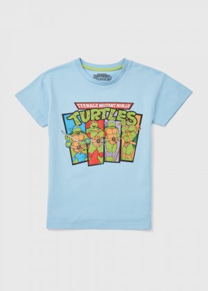 Детская синяя футболка с принтом Черепашки-ниндзя (5–12 лет), синий Ninja Turtles