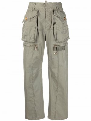 Прямые брюки с карманами Dsquared2. Цвет: зеленый