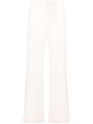 Кашемировые брюки широкого кроя N.Peal. Цвет: белый
