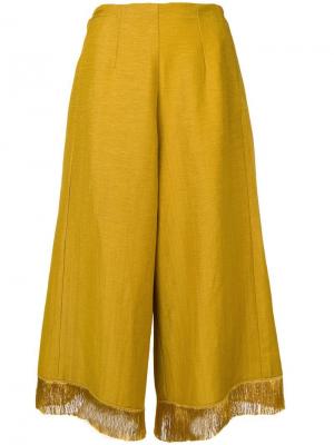 Расклешенные брюки с необработанными краями Forte. Цвет: желтый