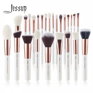 Набор профессиональных кистей для макияжа, 25 шт (Pearl White / Rose Gold) Jessup